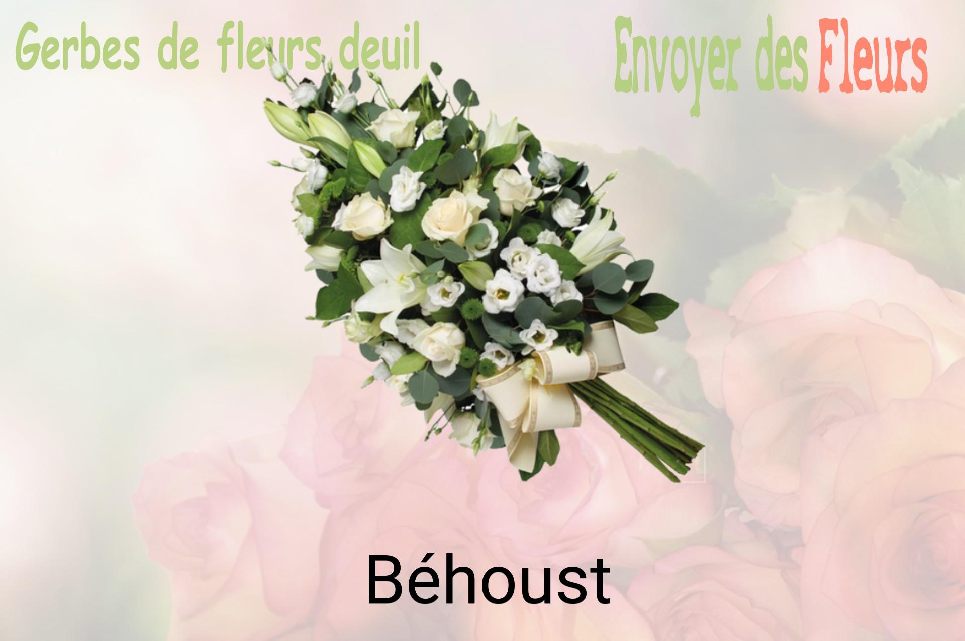 Gerbe de fleurs de deuil livrée à Béhoust